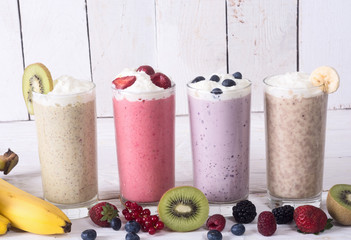 Milk shake with berries