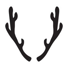 black silhouette of deer antlers