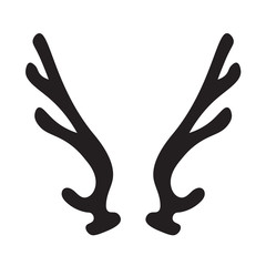 Obraz premium black silhouette of deer antlers