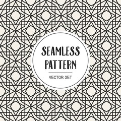 Abstract concept vector monochrome geometric pattern. Black and white minimal background. Creative illustration template. Seamless stylish texture. For wallpaper, surface, web design, textile, decor.