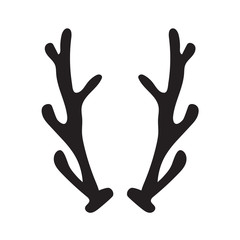 black silhouette of deer antlers