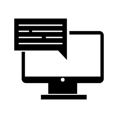 computer desktop with speech bubble