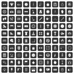 100 stopwatch icons set black