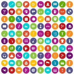 100 street festival icons set color