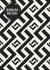 Abstract concept vector monochrome geometric pattern. Black and white minimal background. Creative illustration template. Seamless stylish texture. For wallpaper, surface, web design, textile, decor.