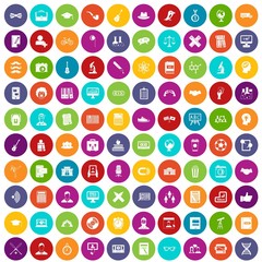 100 student icons set color