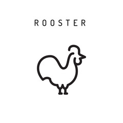 rooster cock vector icon in a linear minimalist style