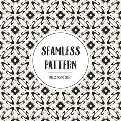 Abstract concept vector monochrome geometric pattern. Black and white minimal background. Creative illustration template. Seamless stylish texture. For wallpaper, surface, web design, textile, decor.