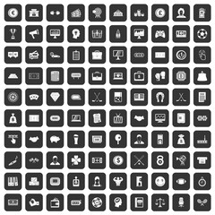 100 sweepstakes icons set black
