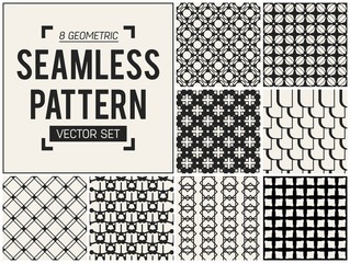 Abstract concept vector monochrome geometric pattern. Black and white minimal background. Creative illustration template. Seamless stylish texture. For wallpaper, surface, web design, textile, decor.