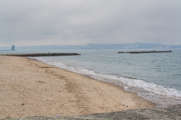 Cruz Quebrada beach in Lisboa, Portugal.
