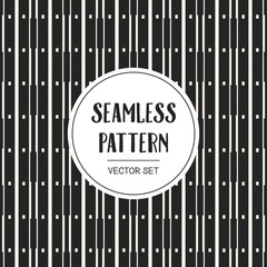 Abstract concept vector monochrome geometric pattern. Black and white minimal background. Creative illustration template. Seamless stylish texture. For wallpaper, surface, web design, textile, decor.