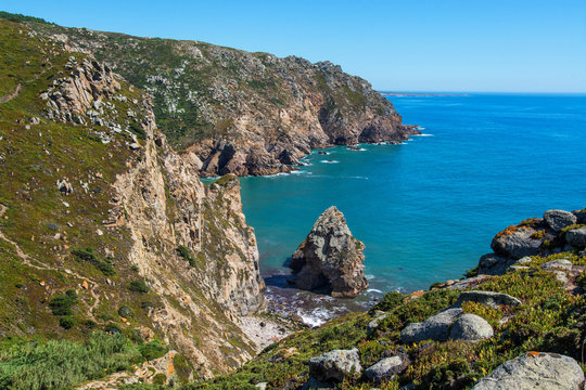 Riba Da Cabra Beach In Sintra, Portugal.