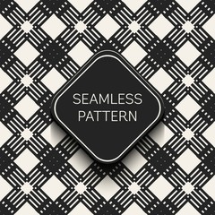Abstract concept vector monochrome geometric pattern. Black and white minimal background. Creative illustration template. Seamless stylish texture. For wallpaper, surface, web design, textile, decor.