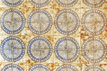 Portuguese tile house wall