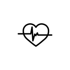 heart beatrate line black icon