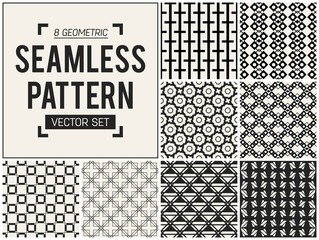 Abstract concept vector monochrome geometric pattern. Black and white minimal background. Creative illustration template. Seamless stylish texture. For wallpaper, surface, web design, textile, decor.