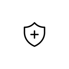 shield with medical plus medical security black line icon