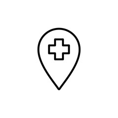 Obraz premium medical help position icon black on white background