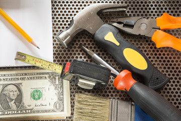 Notebook and tools to make a remodeling budget