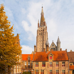 Gothic tower of Church of Our Lady in Bruges is the second tallest brickwork tower in the world.