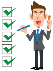 チェックリスト　ビジネスマン　完了
