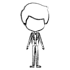 monochrome blurred silhouette of caricature faceless groom in wedding formal suit