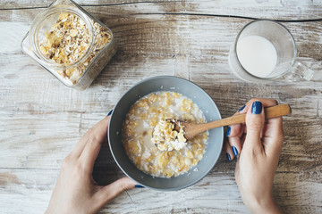 Corn flakes in a bowl