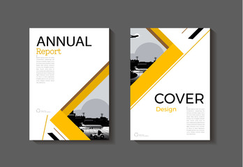 abstract  yellow  modern  cover book Brochure template, design, annual report, magazine and flyer layout Vector a4