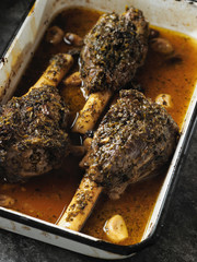 rustic greek roasted lamb shank