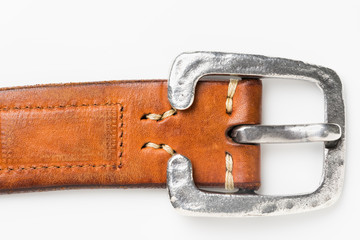 Leather belt isolated on white background