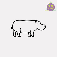 hippo line icon