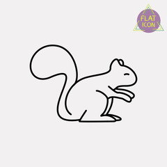 squirrel line icon