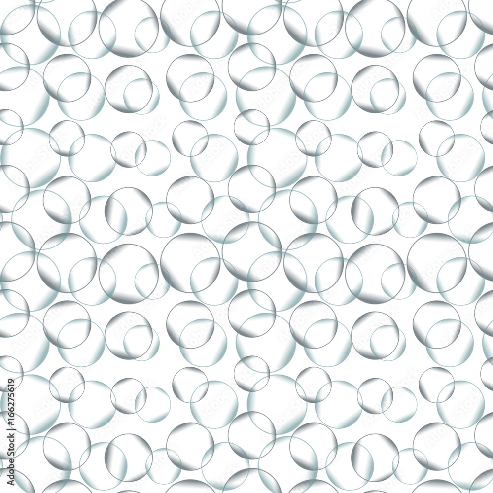 Poster vector seamless pattern with realistic bubbles. abstract background. monochrome backdrop.