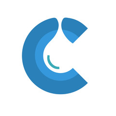 c water letter logo design 