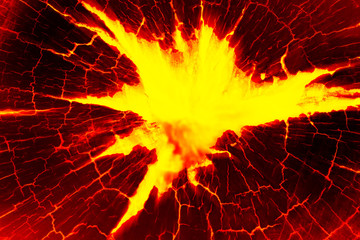 heat red cracked ground texture after eruption volcano © releon8211