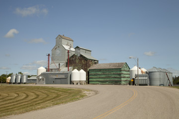 Grain elevator in the Canadian prairies. Grain elevator in Sintaluta, Saskatchewan, Canada.