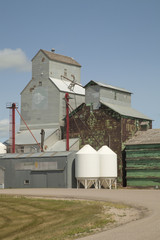 Grain elevator in the Canadian prairies. Grain elevator in Sintaluta, Saskatchewan, Canada.