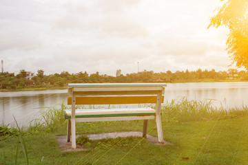 Fototapeta premium vintage bench in the park