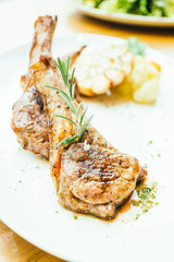 Grilled lamb meat chop steak