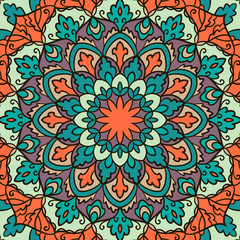 Mandala. Ethnic decorative element. Hand drawn backdrop. Islam, Arabic, Indian, ottoman motifs.