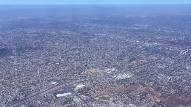 Aerial View Over La Mesa, Mt. Helix, California