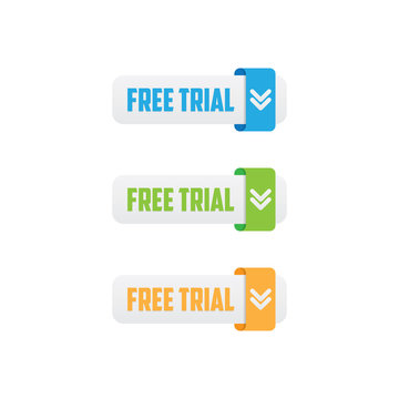 Free Trial Buttons With Ribbons