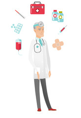 Senior caucasian confident doctor.