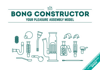 Vector illustration - bong constructor
