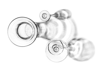Black and white photo of glassware