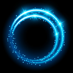 Abstract neon light effect on black background. Vector Illustration