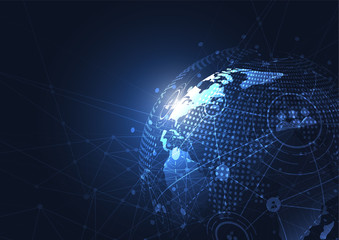 Global network connection. World map point and line composition concept of global business. Vector Illustration