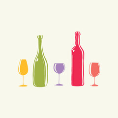 Wine bottle and a wineglasses