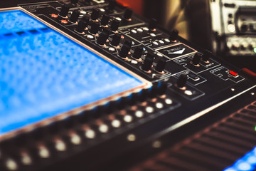 Mixing console at the concert
